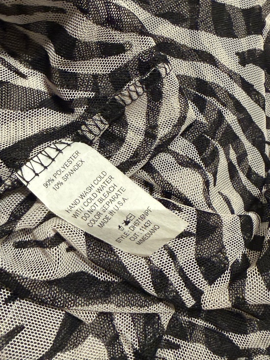 Dressed in Lala Black & White Zebra Print Mesh Maxi Dress - Picture 8 of 10